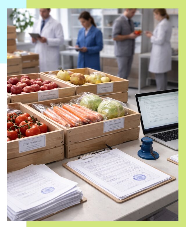 Сертификация овощей и фруктов в Морозовске от 8726 р. | Алешин-Мрз