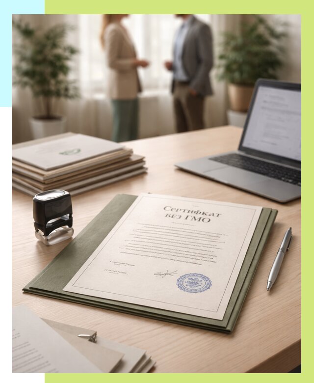 Сертификат без ГМО в Морозовске от 7700 р. оформить срочно Алешин-Мрз